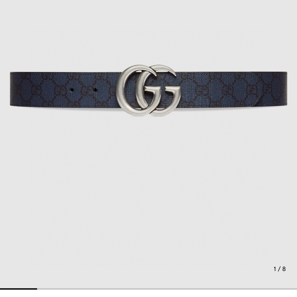 Gucci Navy GG Monogram Belt